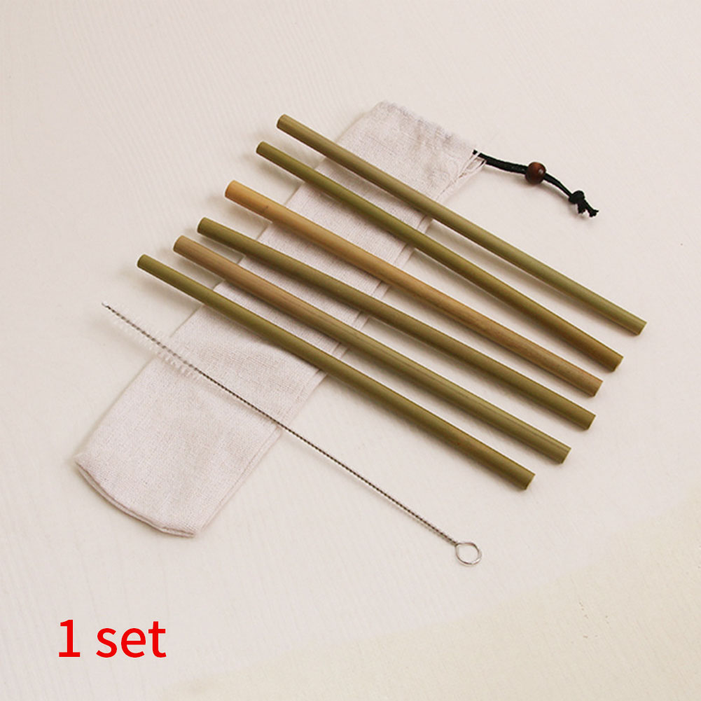 Eco-Friendly Bamboo Drinking Straws Set Reusable Straw Brush Kits Bar Party Milk Eco-Friendly Bamboo Drinking Straws Set Reusable Straw Brush Kits Bar Party Milk